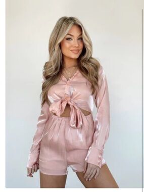 Pour me a cosmo satin Tie-Front Romper